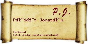 Pödör Jonatán névjegykártya